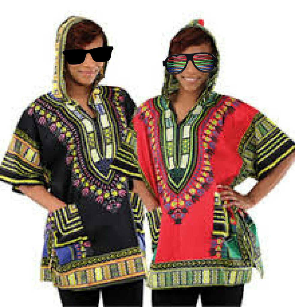 UNISEX Traditional Print Dashiki w/Hoodie