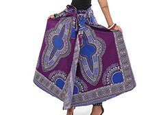 Traditional Print Wrap Skirt