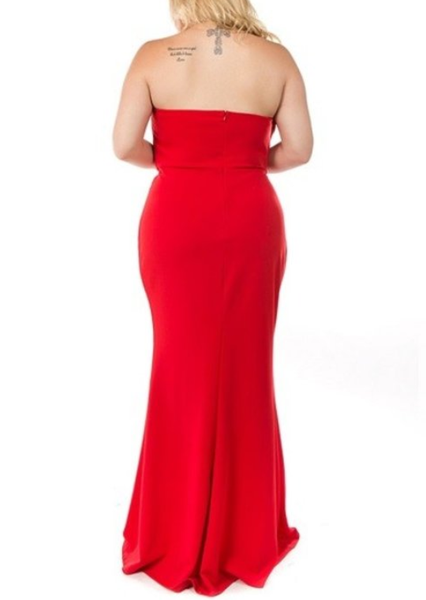 Knot Front Strapless Gown