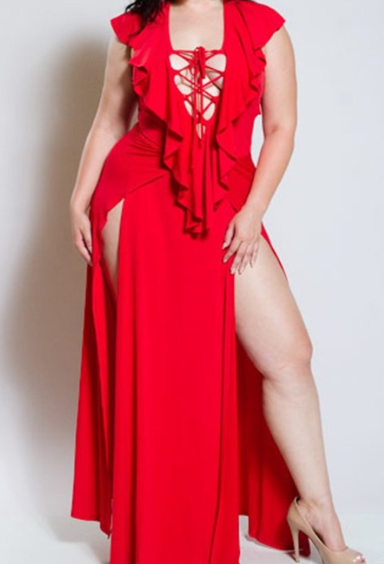 Draped Double Slit Dress NOT Boney! Draped Double Slit Dress NOT Boney!