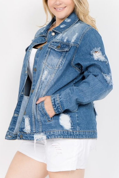 Distressed Denim Jacket