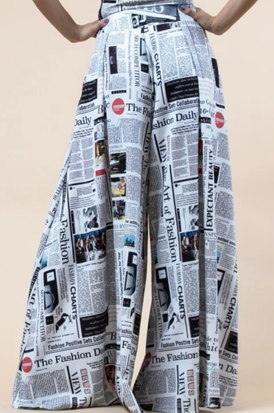 Newspaper Palazzo Pants