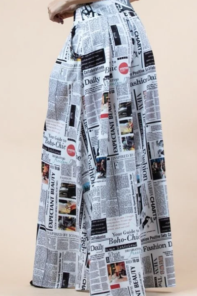 Newspaper Palazzo Pants