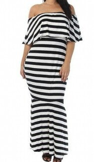 Striped Tube Maxi Dress